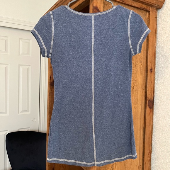 Blue PattyBoutik top with tie up string - Picture 3 of 3